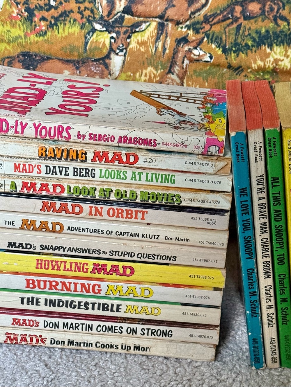 Lot (12) 60s 70s Mad Magazine paperback books + Peanuts Schulz, B.C. Johnny Hart
